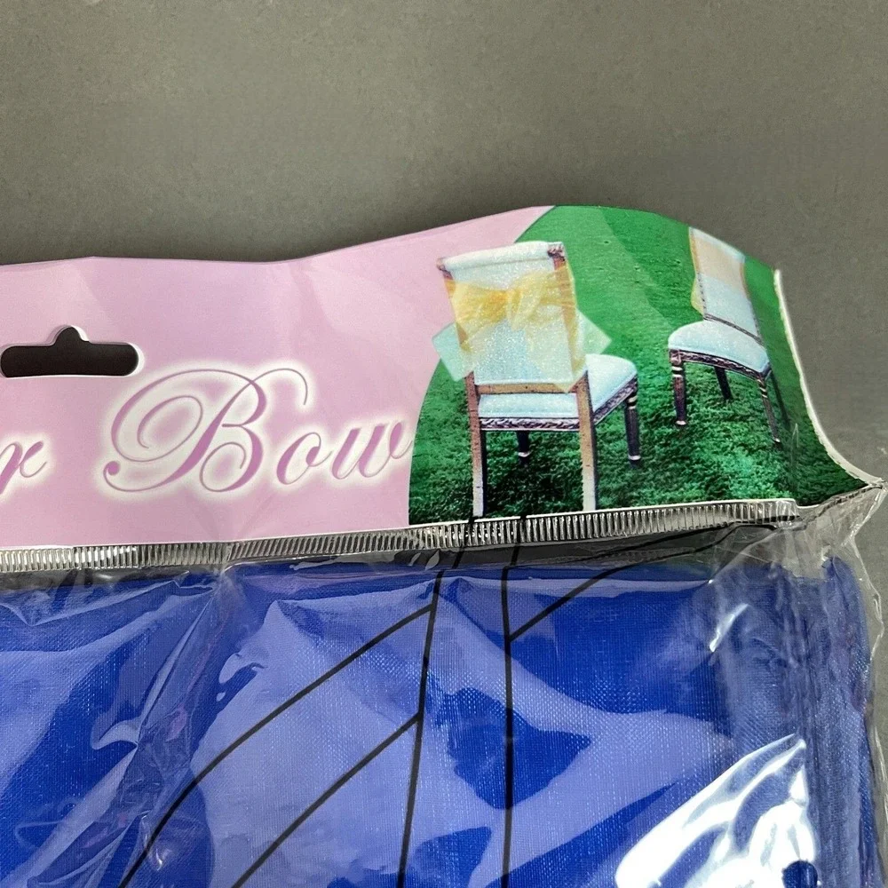 Natural Star Inc. NST Organza Chair Bow Blue 9